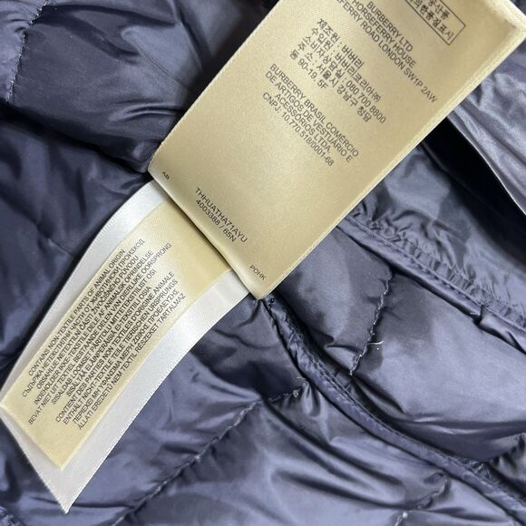 Burberry BRIT Double Breasted Coat Puffer Down Hooded Nova Check Women’s XS - Picture 14 of 14